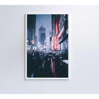 Quadro Times Square Neve 60x90 Cm Vidro Impresso - 9