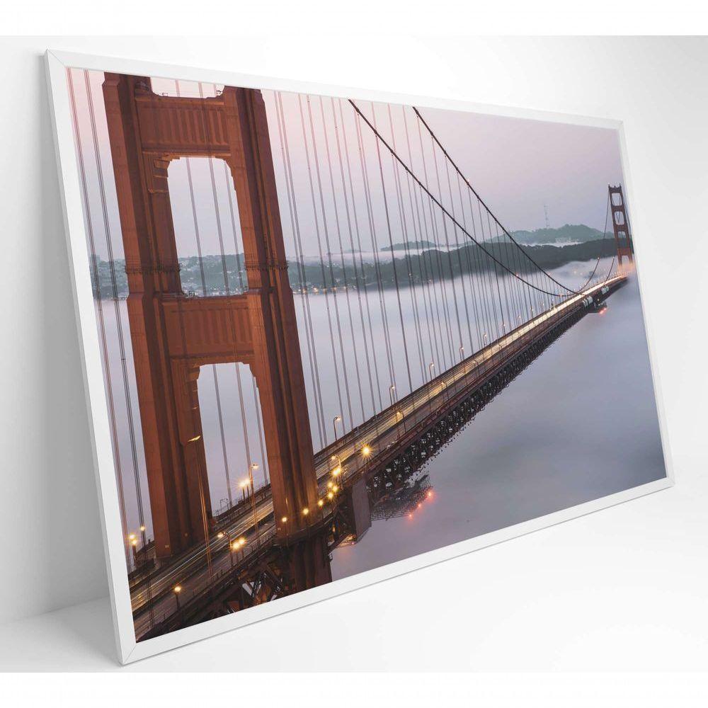 Quadro Ponte Golden Gate Neblina 90x60 Cm Tecido Canvas - 2