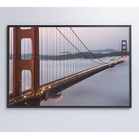 Quadro Ponte Golden Gate Neblina 90x60 Cm Tecido Canvas - 12