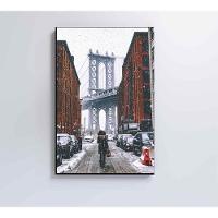 Quadro Ponte Do Brooklyn Neve 60x90 Cm Tecido Canvas - 3