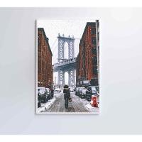 Quadro Ponte Do Brooklyn Neve 60x90 Cm Tecido Canvas - 5