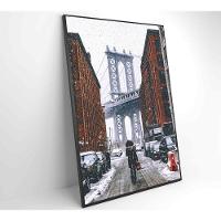 Quadro Ponte Do Brooklyn Neve 60x90 Cm Tecido Canvas - 6