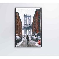 Quadro Ponte Do Brooklyn Neve 60x90 Cm Tecido Canvas - 7