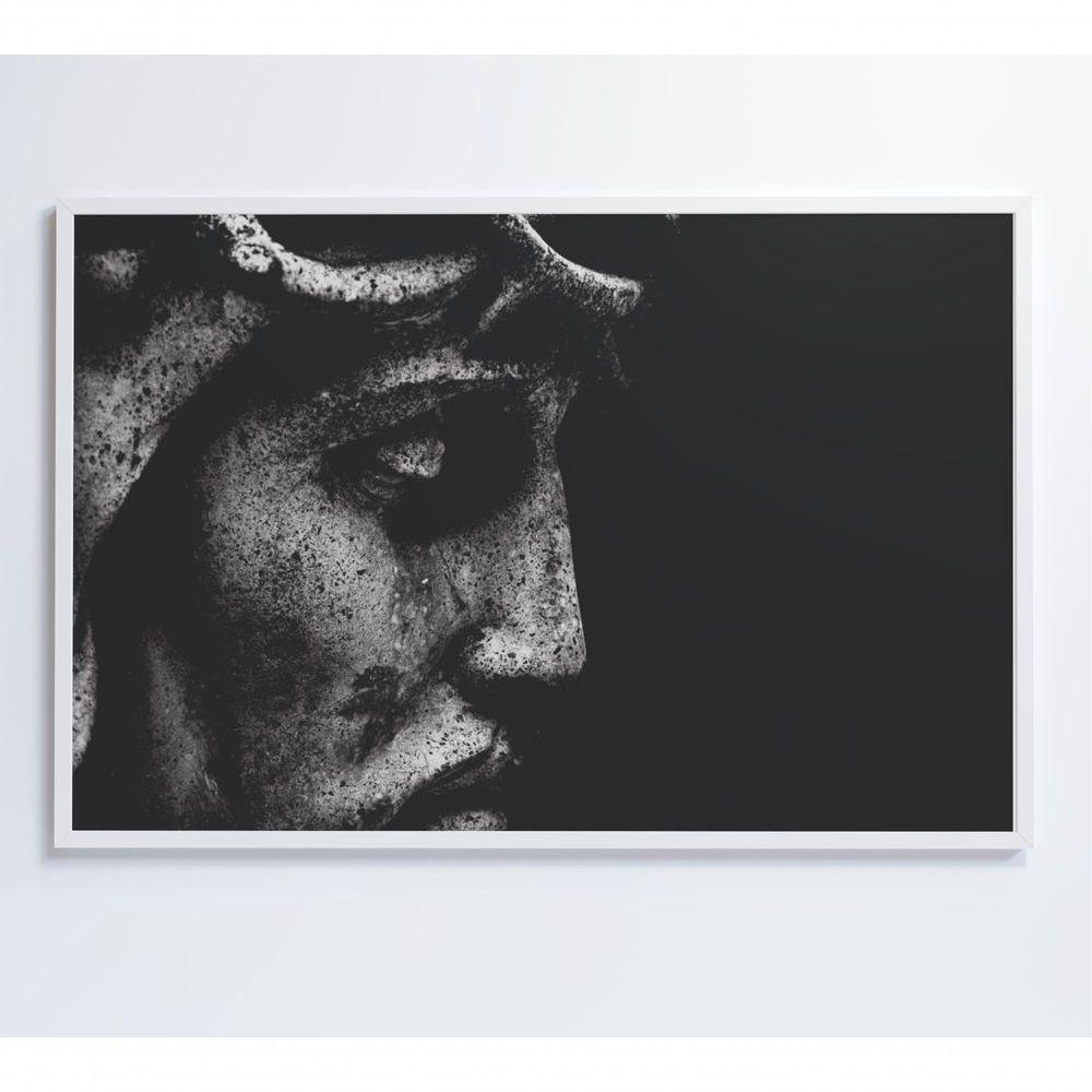 Quadro Estatua Cristo 90x60 Cm Tecido Canvas - 1
