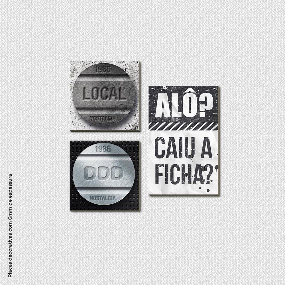 Caiu A Ficha Quadro Com 3 Peças 6Mm Placa Ultra-Brilho - 1