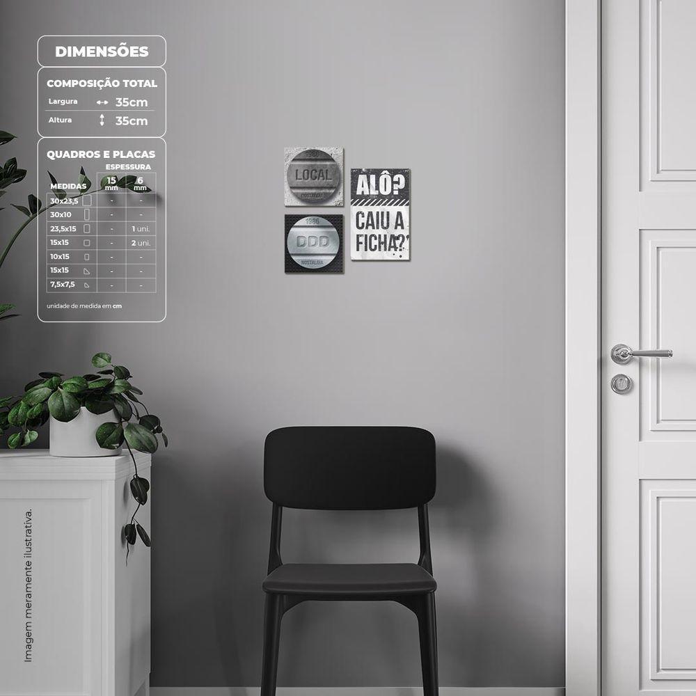 Caiu A Ficha Quadro Com 3 Peças 6Mm Placa Ultra-Brilho - 5