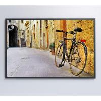Quadro Bicicleta Clássica Na Viela 60x40 Cm Tecido Canvas - 3