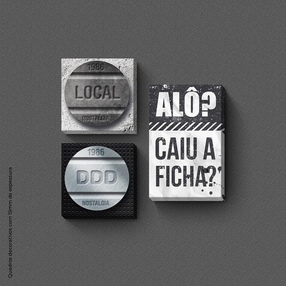 Caiu A Ficha Quadro Com 3 Peças 15Mm Ultra-Brilho - 1