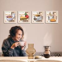 Quadro Cozinha Café Padaria Copa 20X20Cm Kit 4 Un Branca - 9
