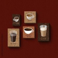 Tipos De Café Quadro Com 5 Peças 15mm Ultra-brilho - 1