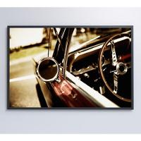 Quadro Retrovisor Carro Clássico 90x60 Cm Tecido Canvas - 3