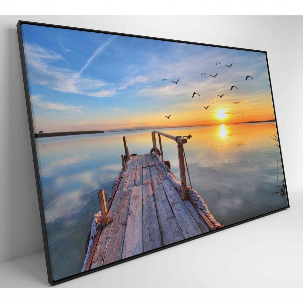Quadro Por Do Sol No Pier 60x40 Cm Tecido Canvas - 5
