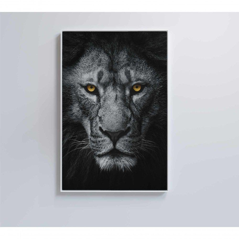 Quadro Leão Preto E Branco 2 60x90 Cm Tecido Canvas - 5