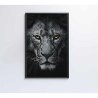 Quadro Leão Preto E Branco 2 40x60 Cm Tecido Canvas - 3