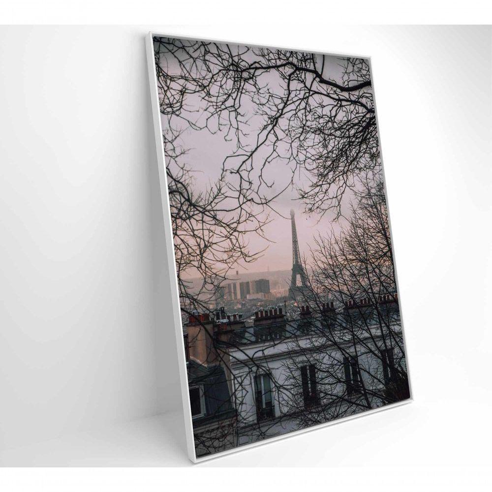 Quadro Torre Eiffel Neblina 60x90 Cm Vidro Impresso - 4