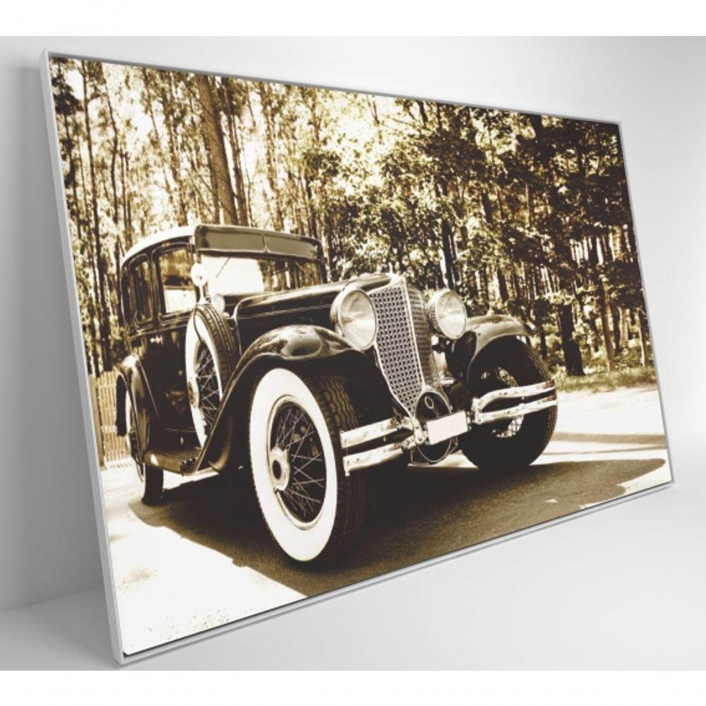 Quadro Carro Clássico Preto E Branco 90x60 Cm Tecido Canvas - 7