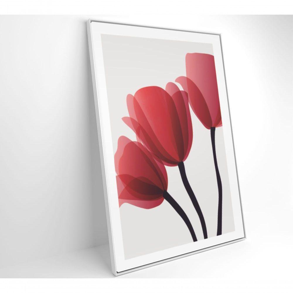 Quadro Pintura 3 Rosas 40x60 Cm Vidro Impresso - 2