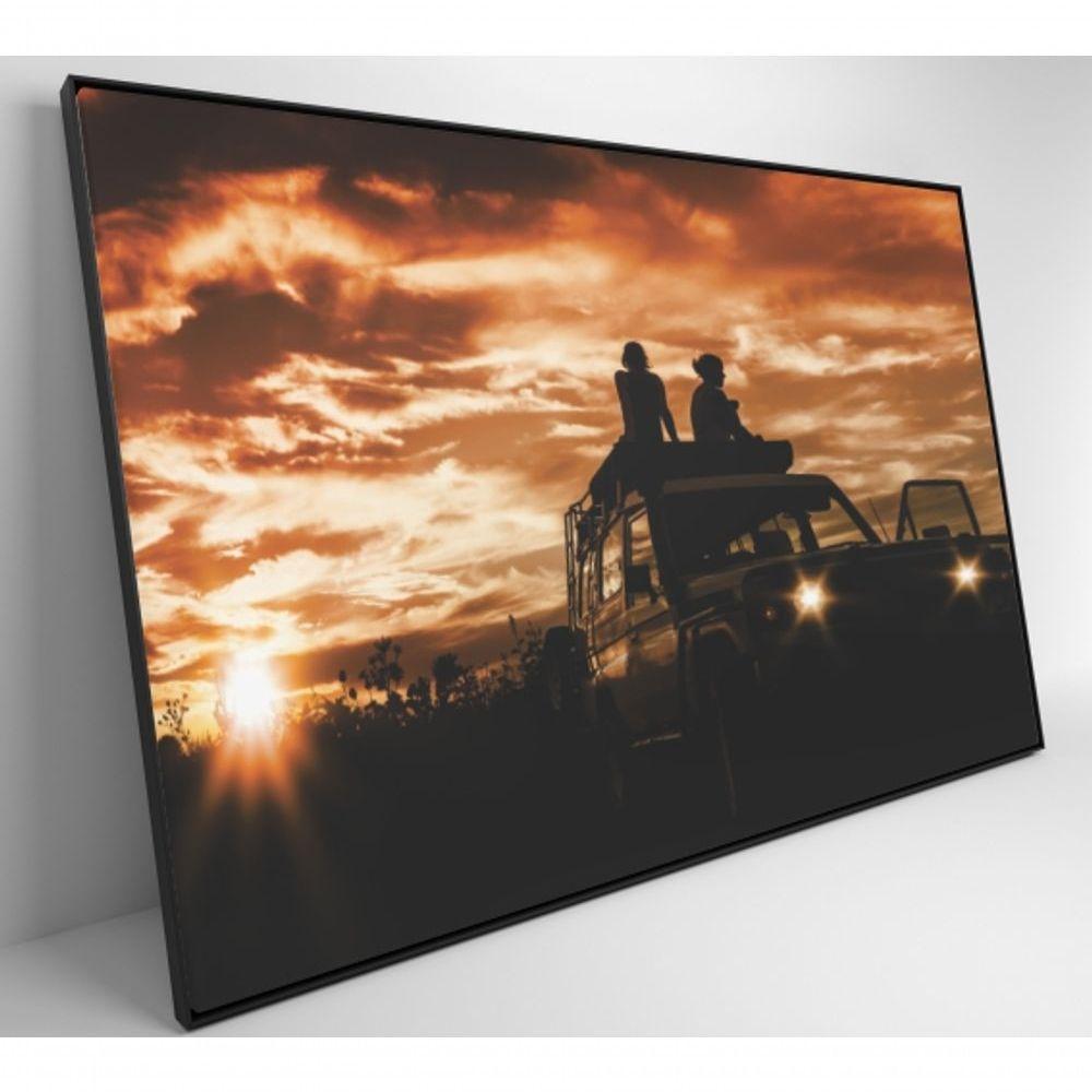Quadro Por Do Sol No Carro 120x80 Cm Tecido Canvas - 5