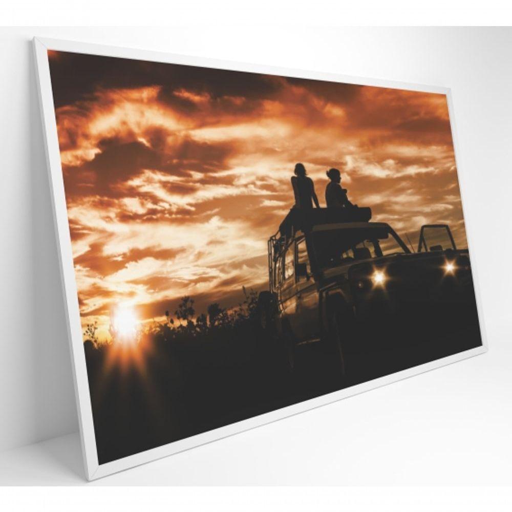 Quadro Por Do Sol No Carro 120x80 Cm Tecido Canvas - 8