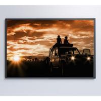 Quadro Por Do Sol No Carro 120x80 Cm Tecido Canvas - 3