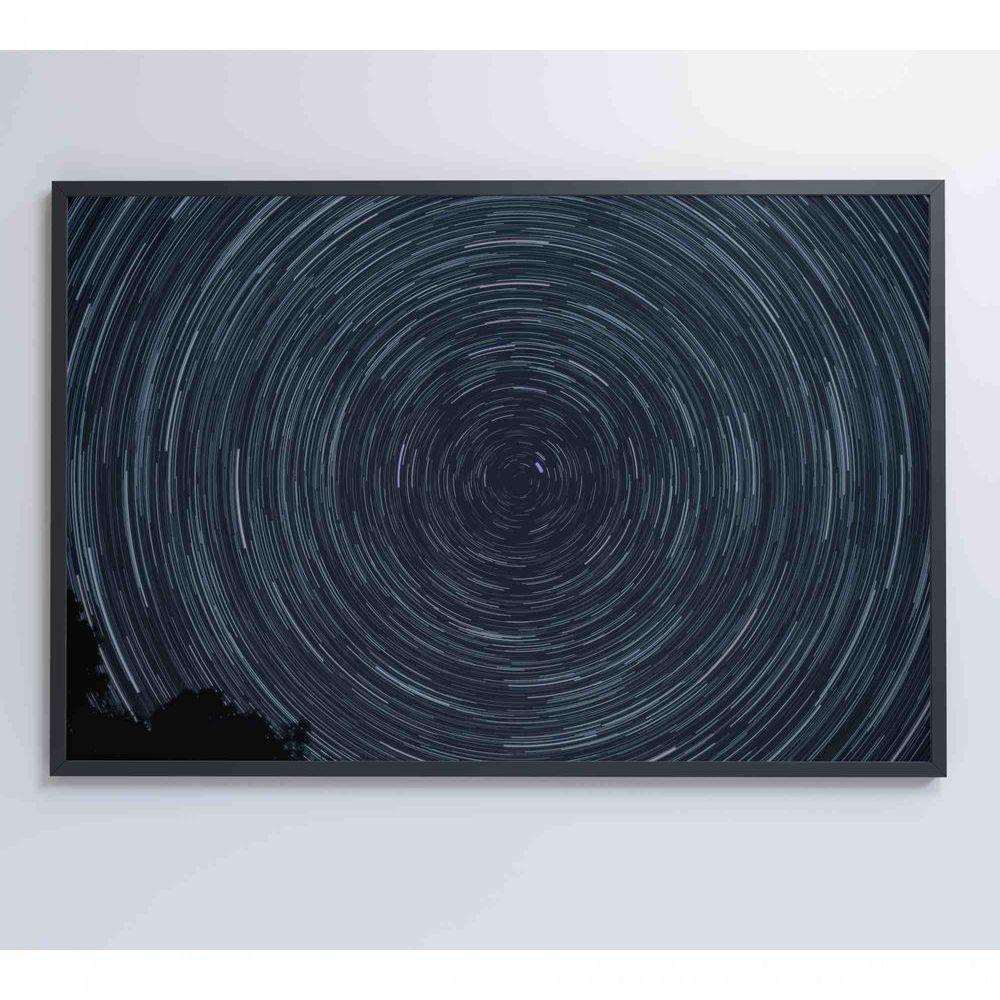 Quadro Abstrato Espiral Noturno 120x80 Cm Tecido Canvas - 3