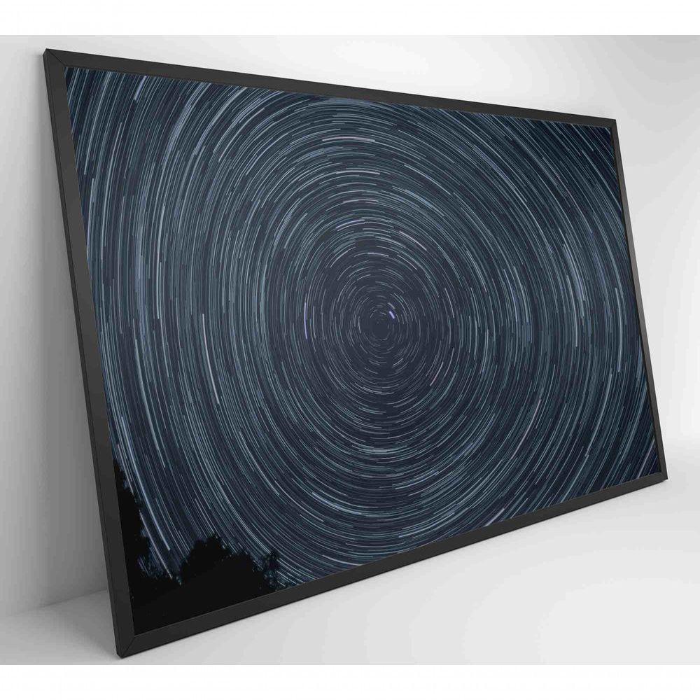 Quadro Abstrato Espiral Noturno 120x80 Cm Tecido Canvas - 4