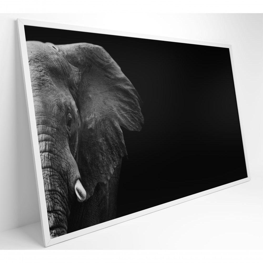 Quadro Elefante Preto E Branco 90x60 Cm Tecido Canvas - 8