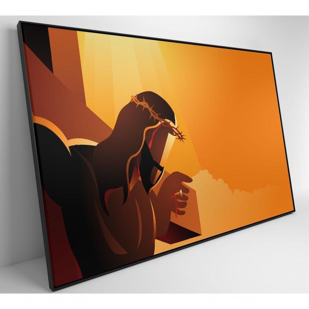 Quadro Jesus Cristo Coroa De Espinhos 90x60 Cm Tecido Canvas - 6