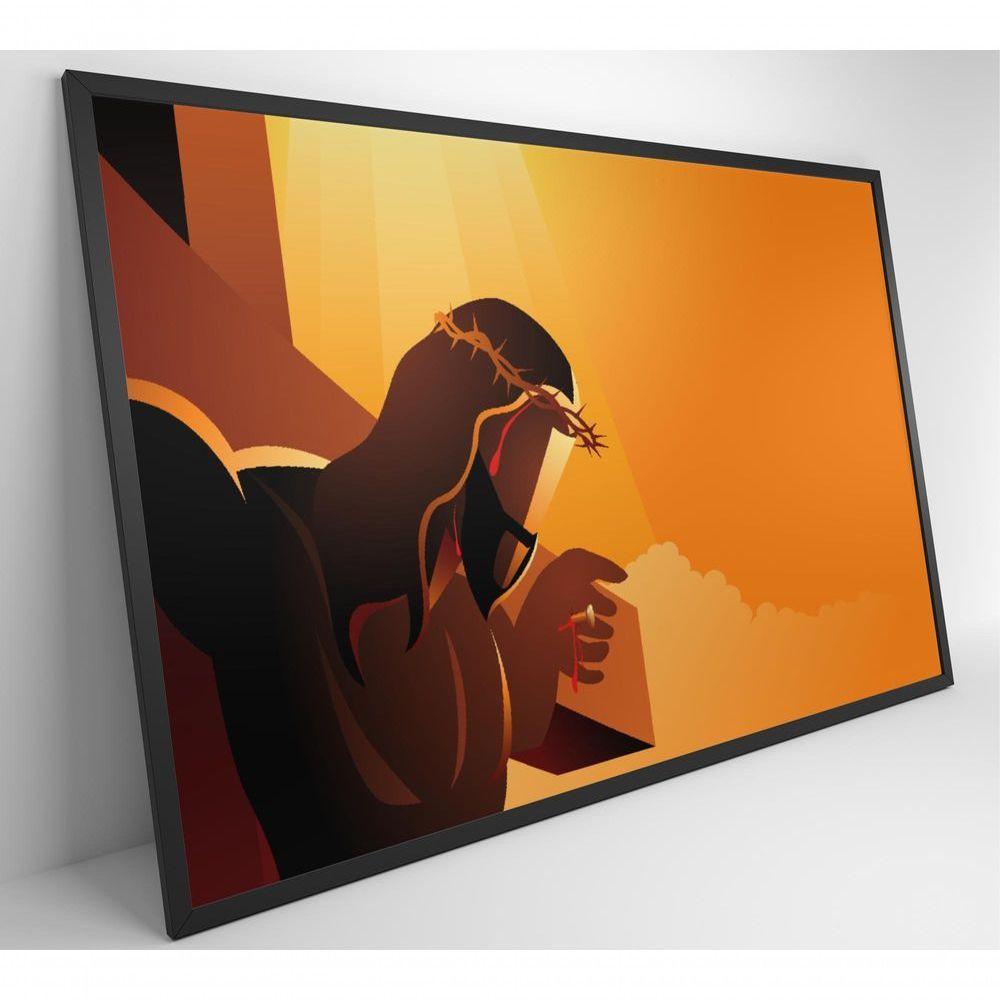Quadro Jesus Cristo Coroa De Espinhos 120x80 Cm Vidro Impresso - 8