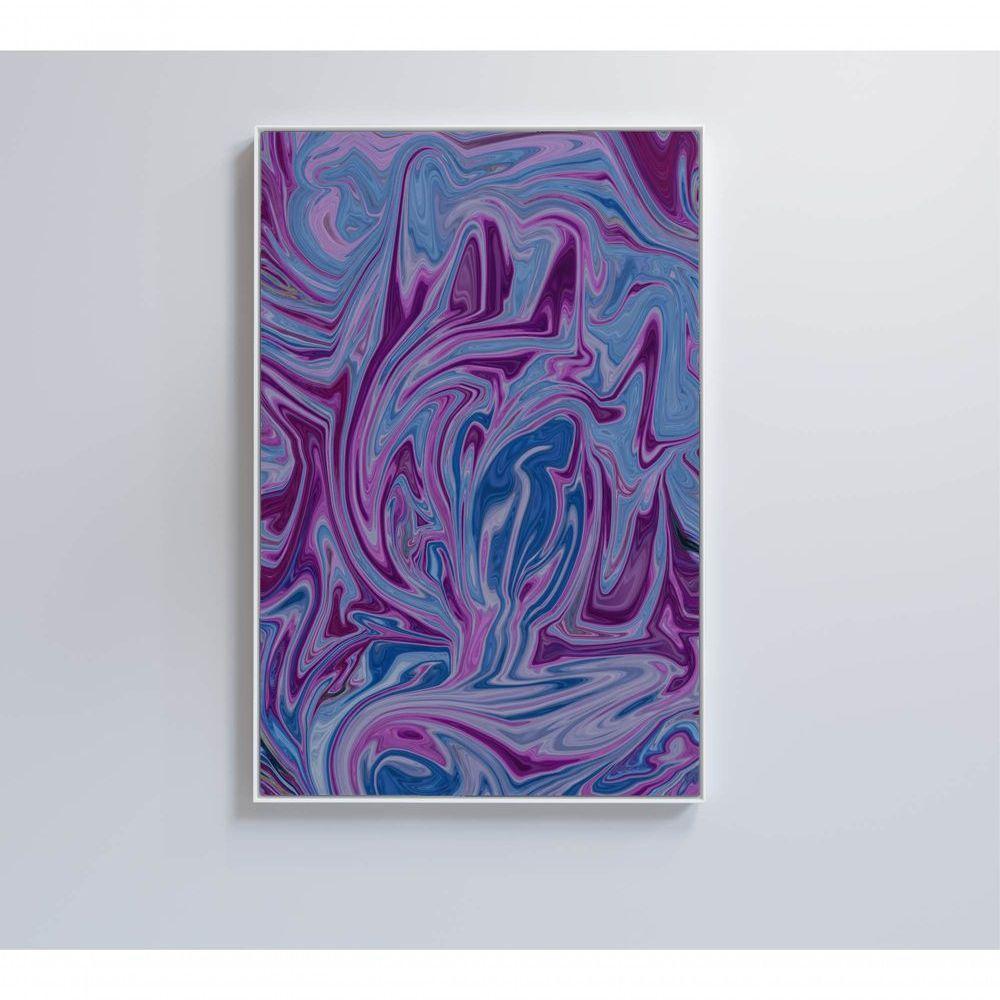 Quadro Abstrato Roxo 40x60 Cm Vidro Impresso - 1