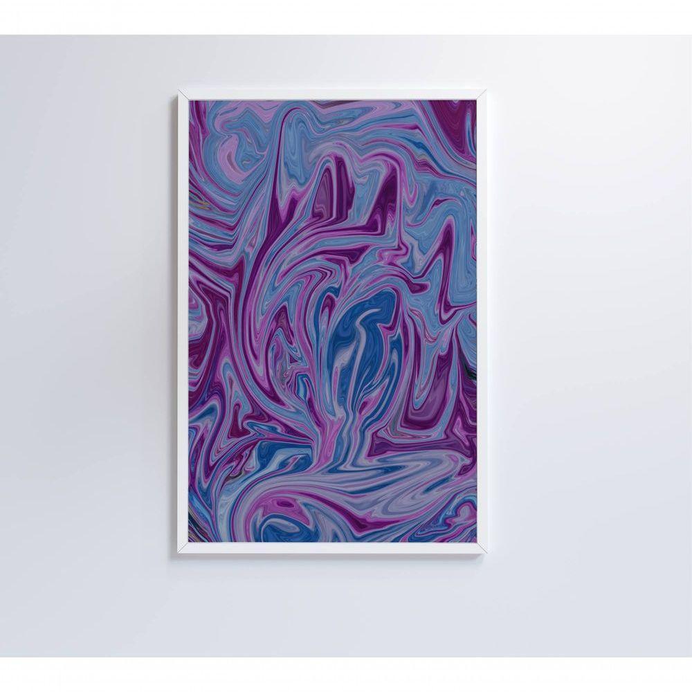 Quadro Abstrato Roxo 40x60 Cm Vidro Impresso - 6