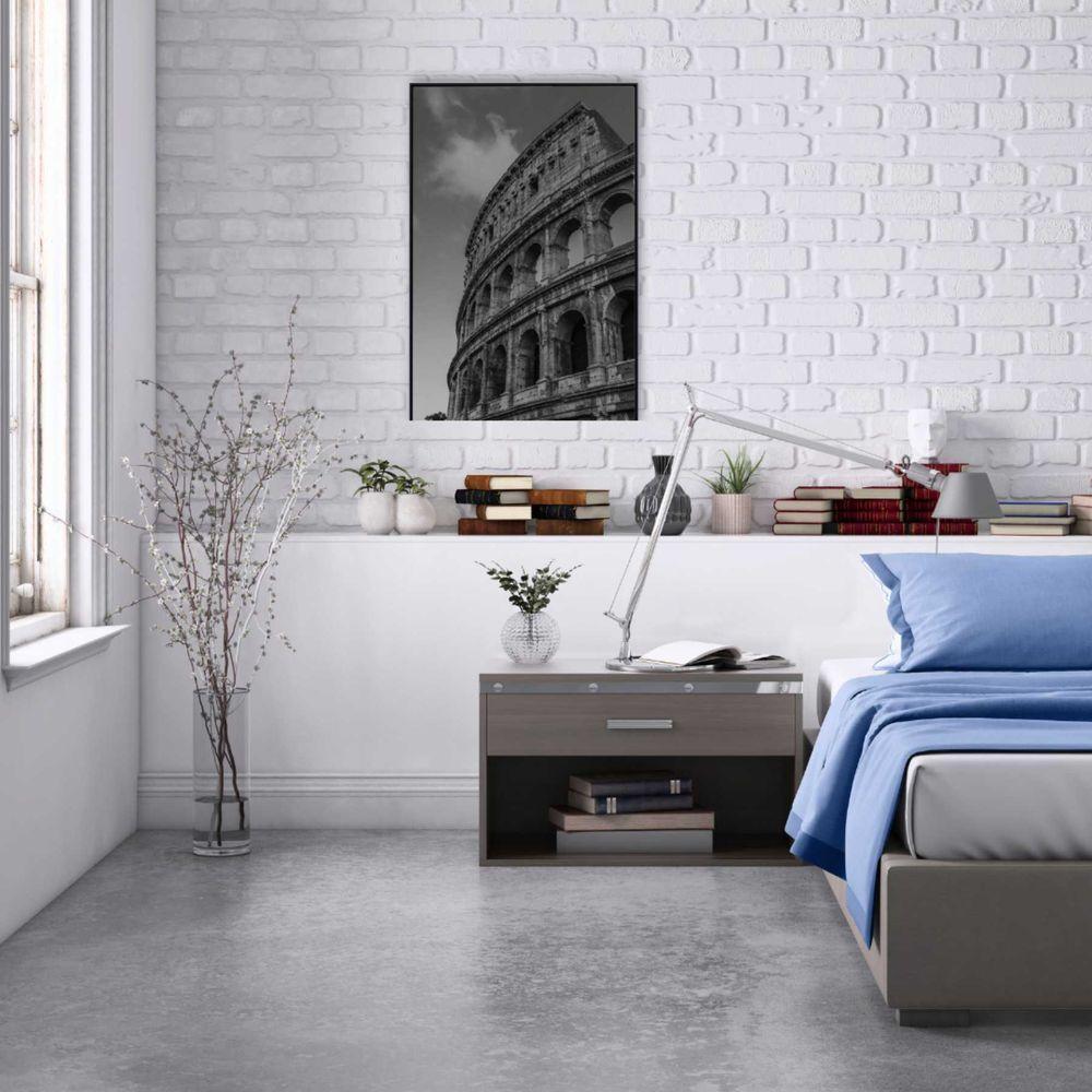 Quadro Coliseu Preto E Branco 60x90 Cm Tecido Canvas - 1