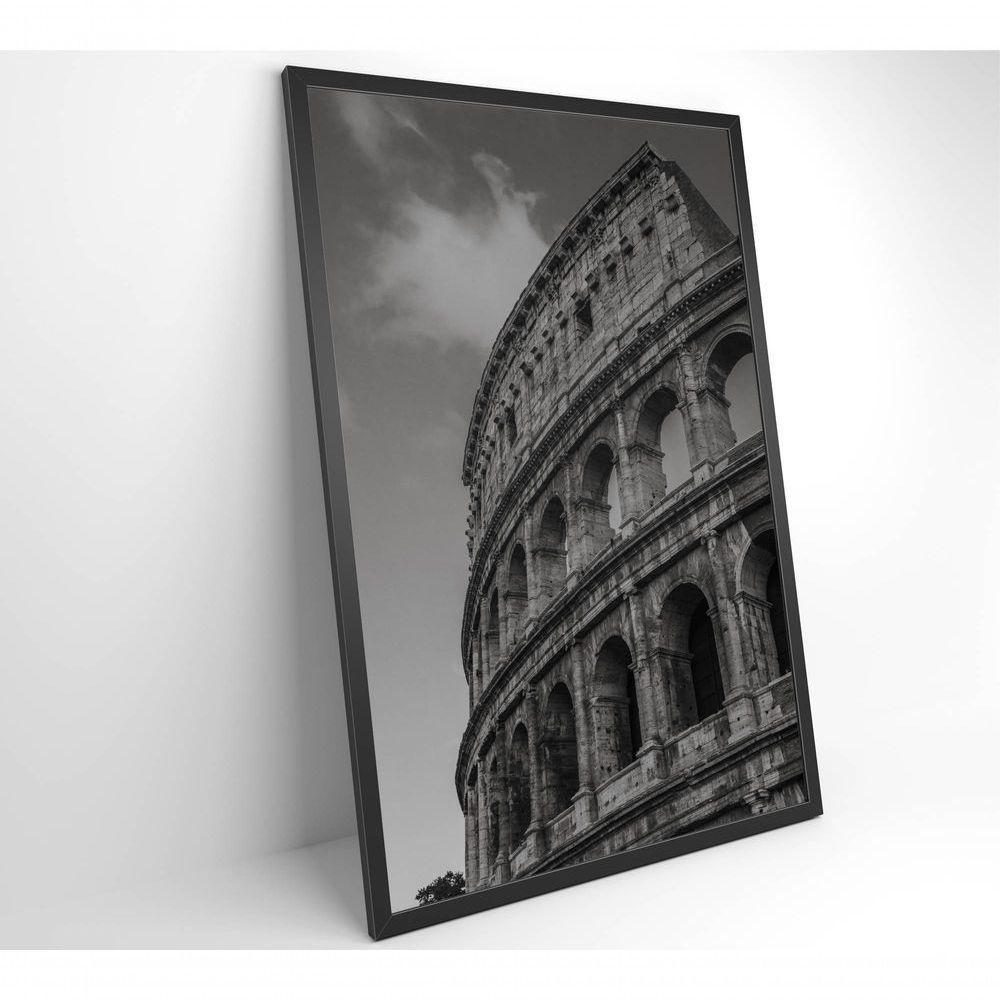 Quadro Coliseu Preto E Branco 60x90 Cm Tecido Canvas - 5