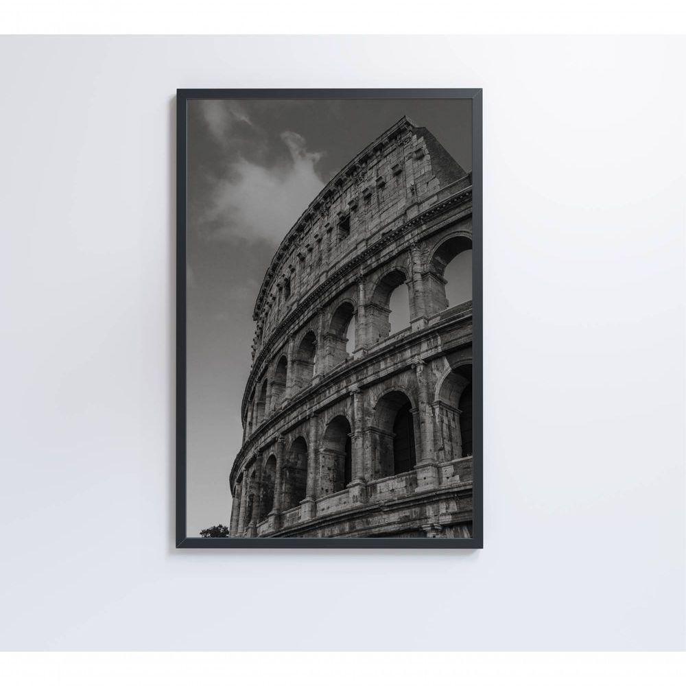 Quadro Coliseu Preto E Branco 60x90 Cm Tecido Canvas - 6