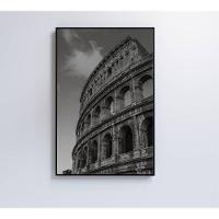 Quadro Coliseu Preto E Branco 60x90 Cm Tecido Canvas - 2