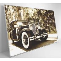 Quadro Carro Clássico Preto E Branco 60x40 Cm Tecido Canvas - 7