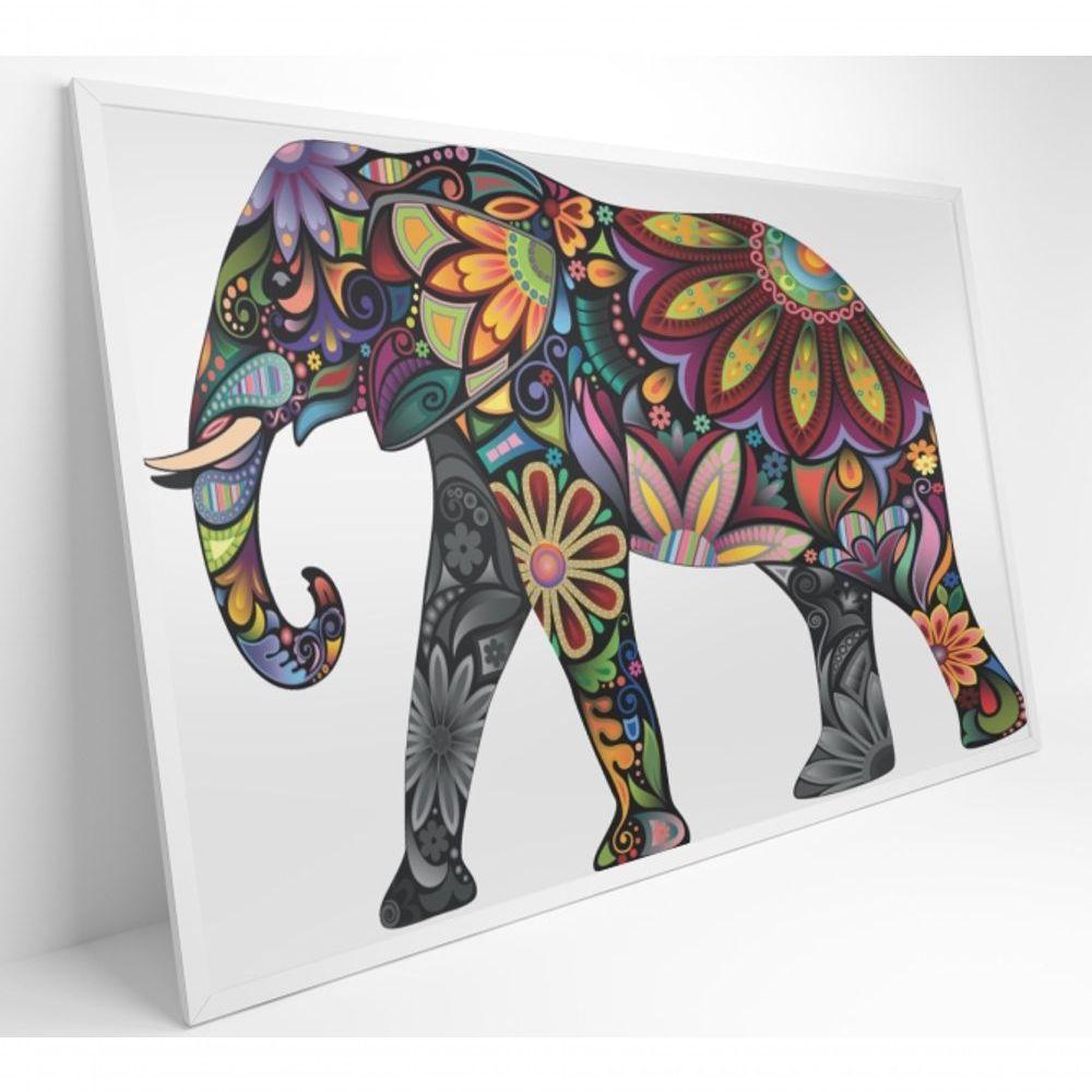 Quadro Elefante Em Flores 120x80 Cm Tecido Canvas - 9