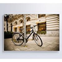 Quadro Bicicleta Clássica Na Rua 60x40 Cm Tecido Canvas - 2