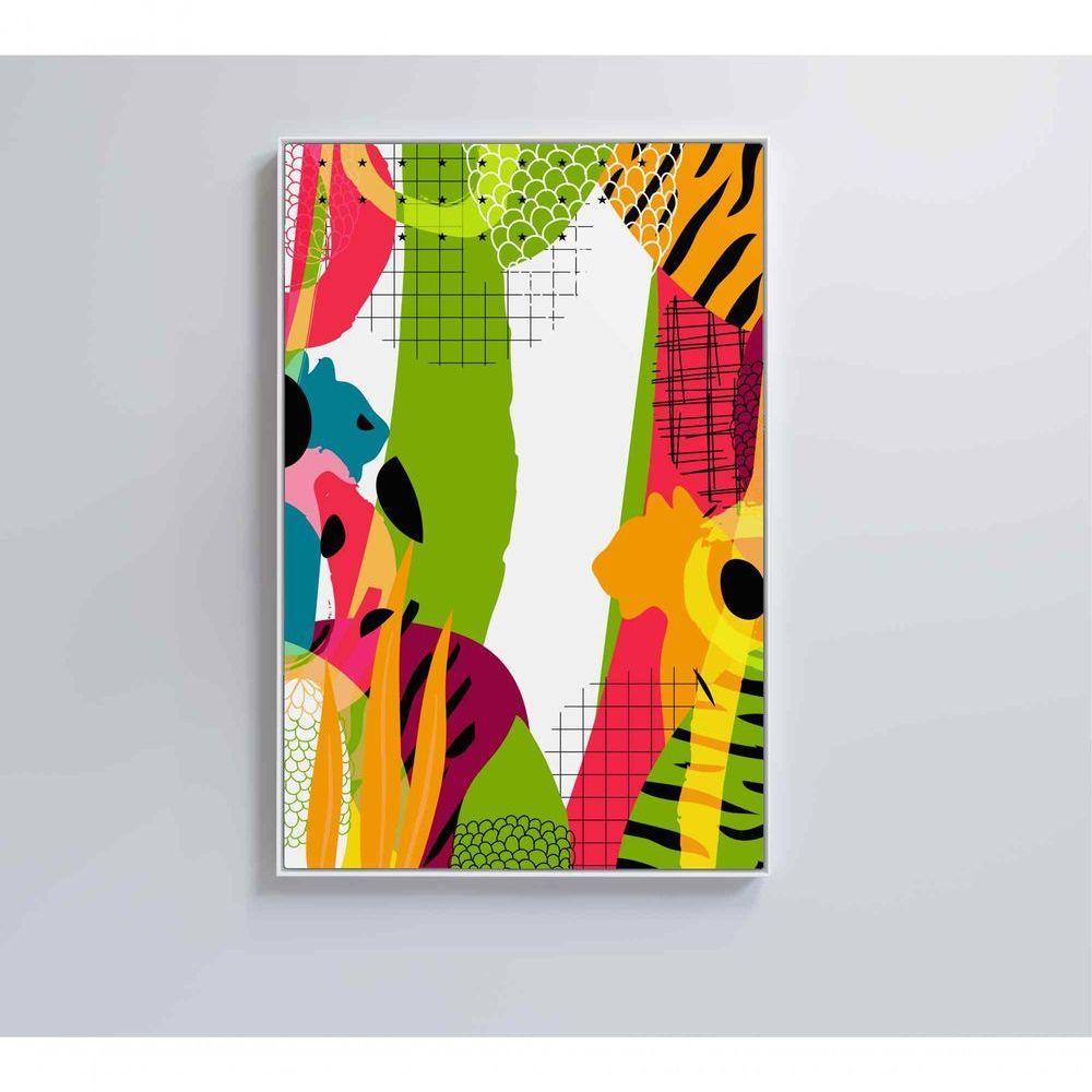 Quadro Pintura Aquarela Tropical 1 60x40 Cm Tecido Canvas - 1