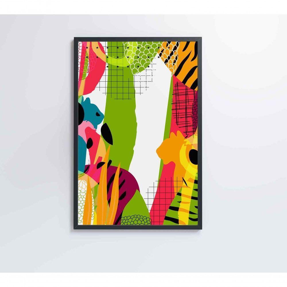 Quadro Pintura Aquarela Tropical 1 60x40 Cm Tecido Canvas - 2