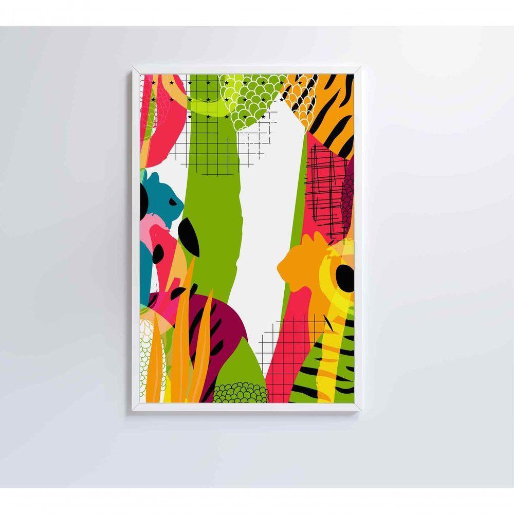 Quadro Pintura Aquarela Tropical 1 60x40 Cm Tecido Canvas - 3