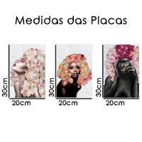 Placas Quadros Mdf 20X30Cm Mulheres Rosto Flores Rosas Kit 3 - 17
