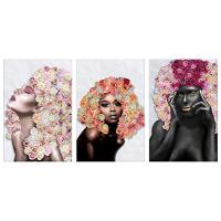 Placas Quadros Mdf 20X30Cm Mulheres Rosto Flores Rosas Kit 3 - 19