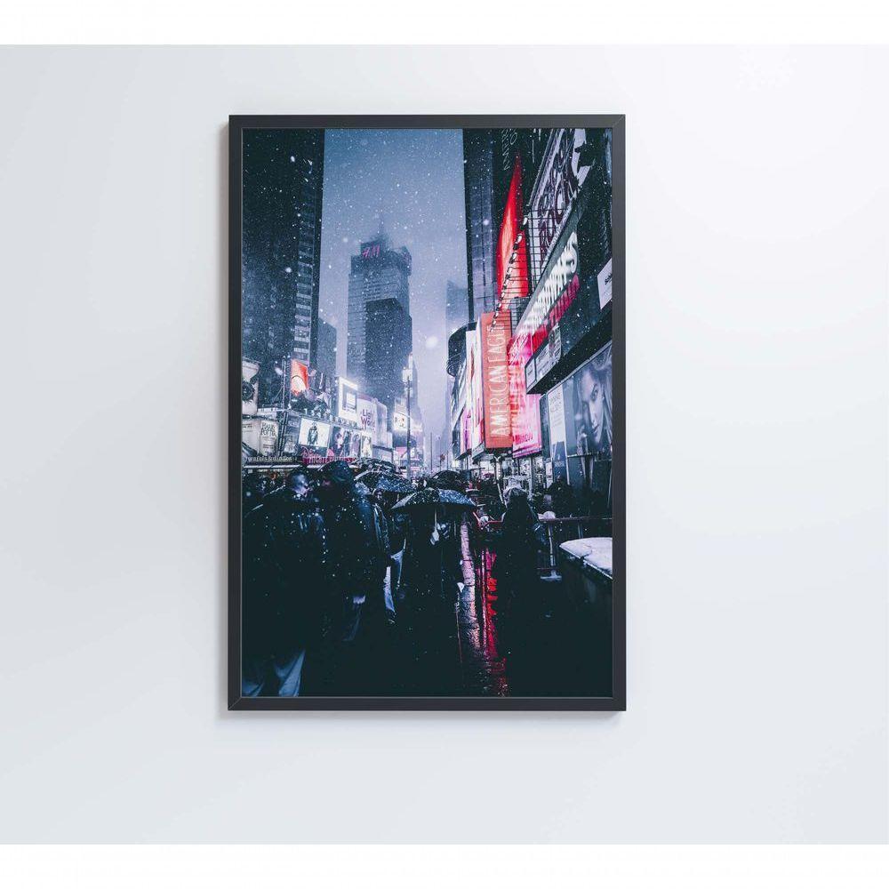 Quadro Times Square Neve 60x90 Cm Tecido Canvas - 2