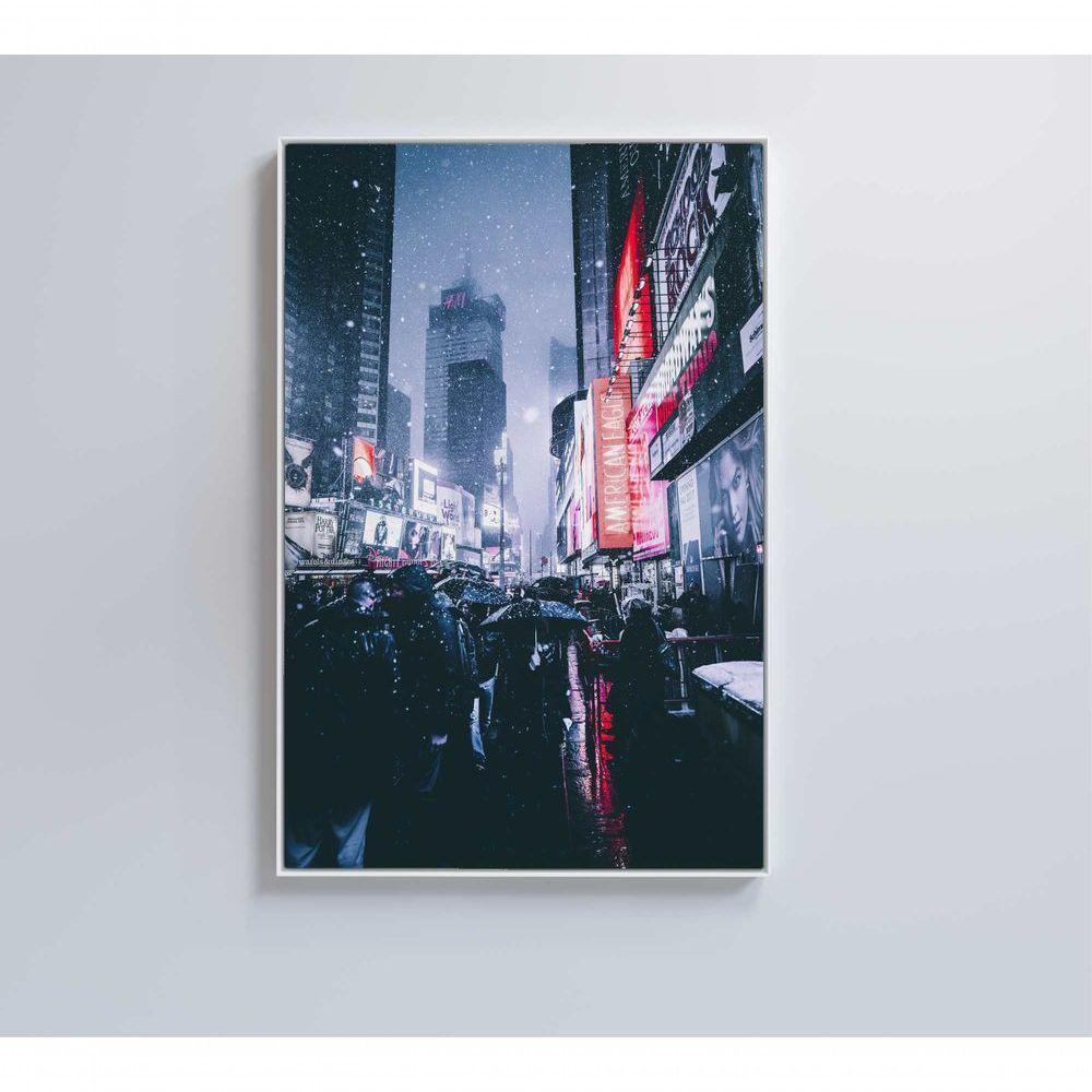 Quadro Times Square Neve 40x60 Cm Tecido Canvas - 7
