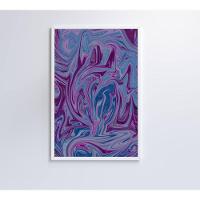 Quadro Abstrato Roxo 80x120 Cm Vidro Impresso - 6