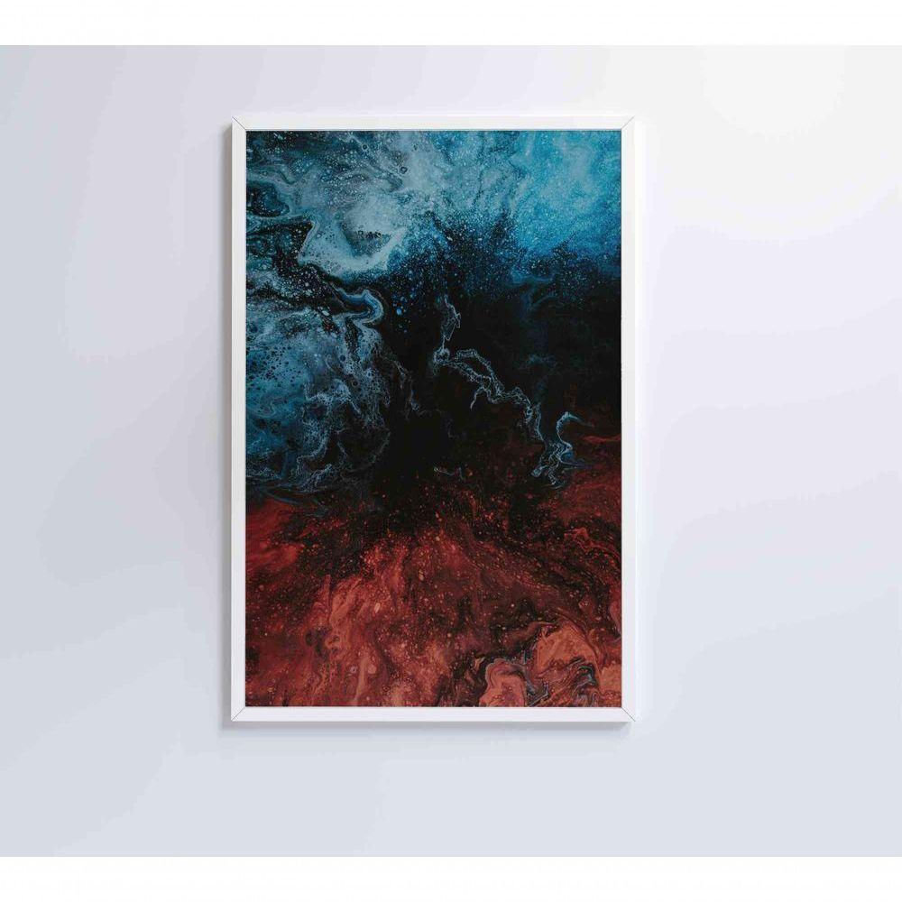 Quadro Abstrato água E Fogo 80x120 Cm Tecido Canvas - 3