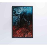 Quadro Abstrato água E Fogo 80x120 Cm Tecido Canvas - 2