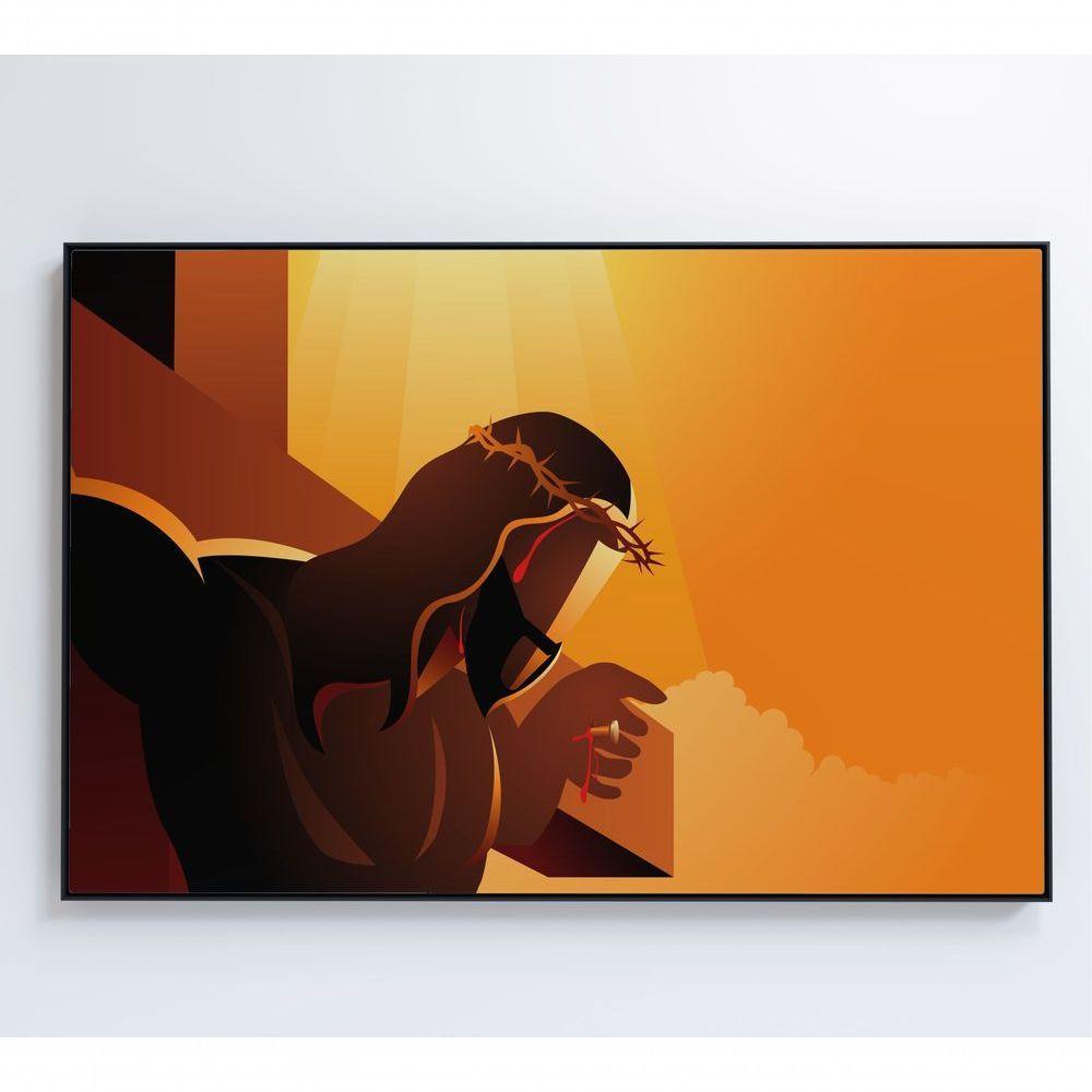 Quadro Jesus Cristo Coroa De Espinhos 90x60 Cm Vidro Impresso - 3