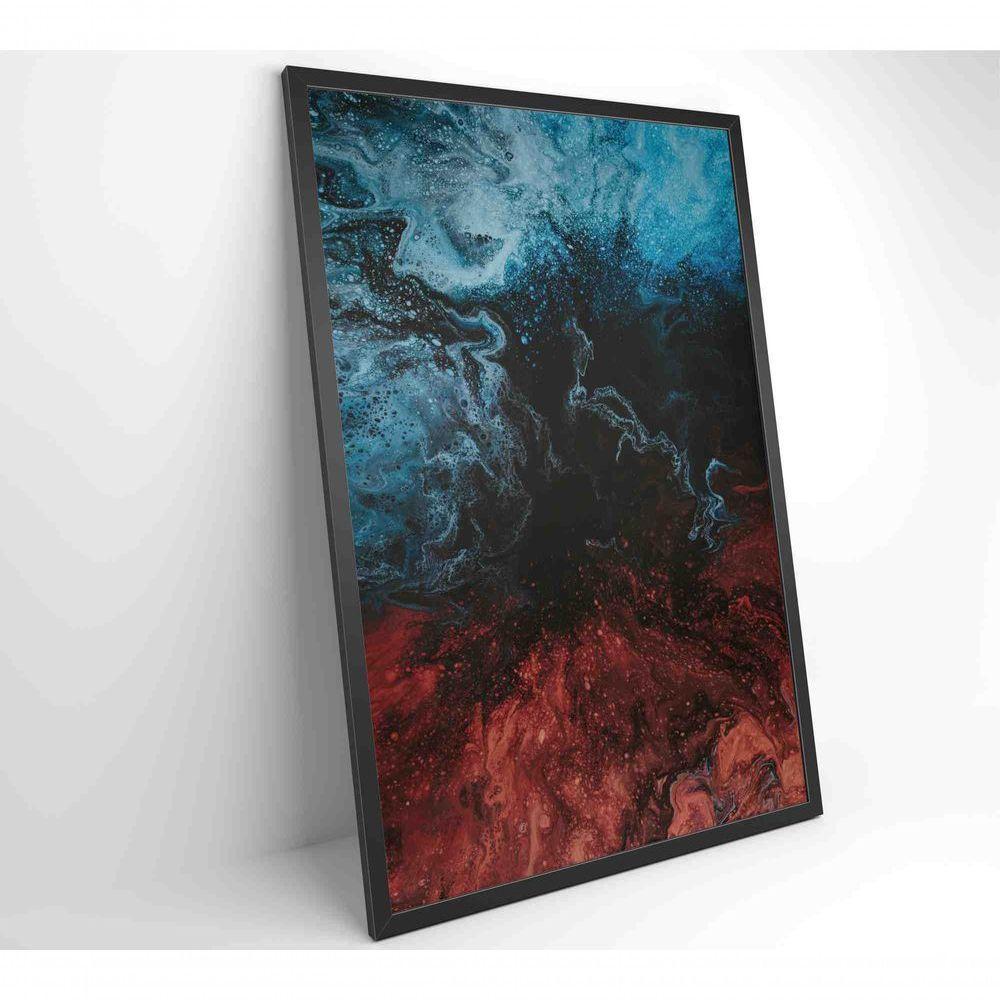 Quadro Abstrato água E Fogo 80x120 Cm Vidro Impresso - 7